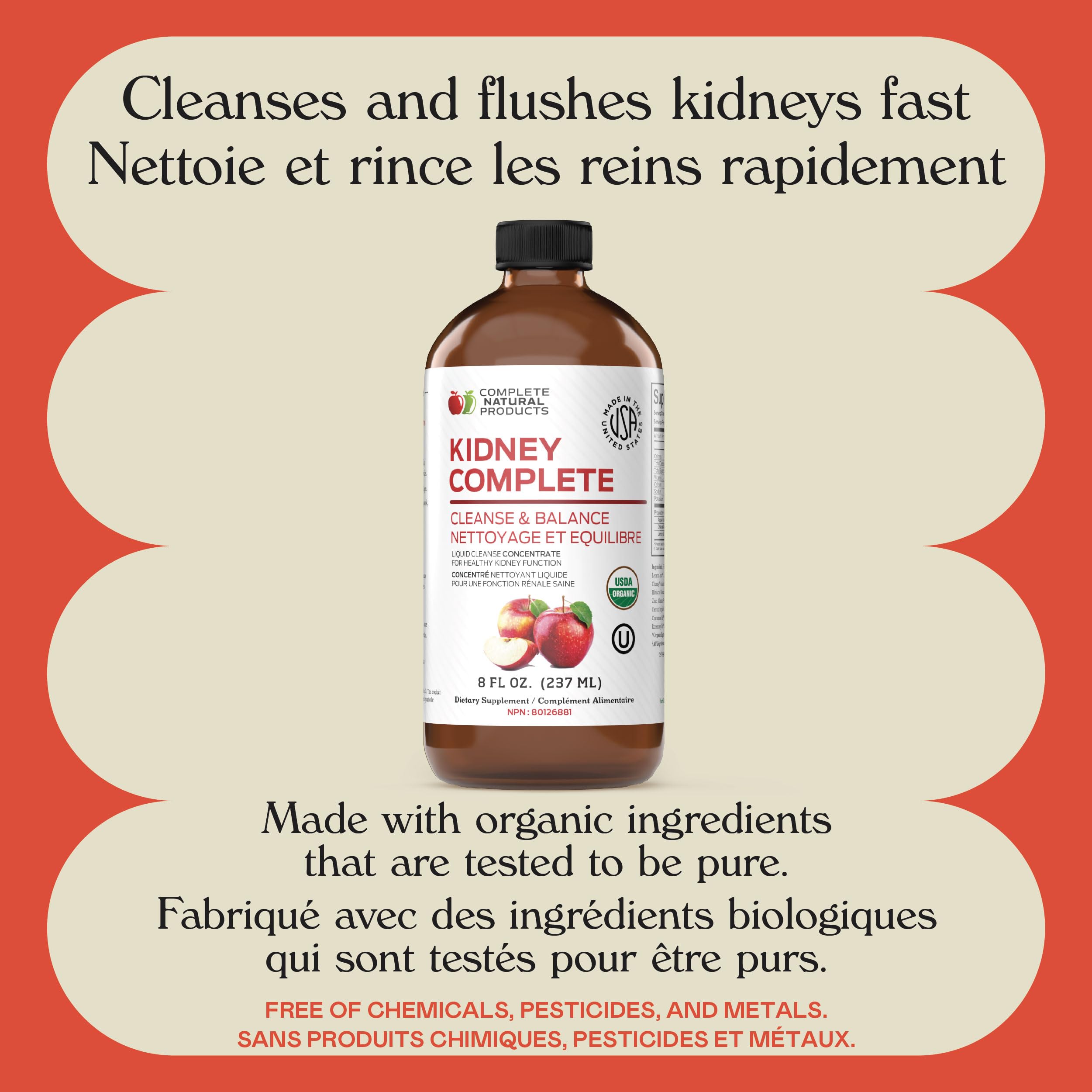 Ingrédients naturels: vinaigre de cidre, citron et chanca piedra pour détox légère.