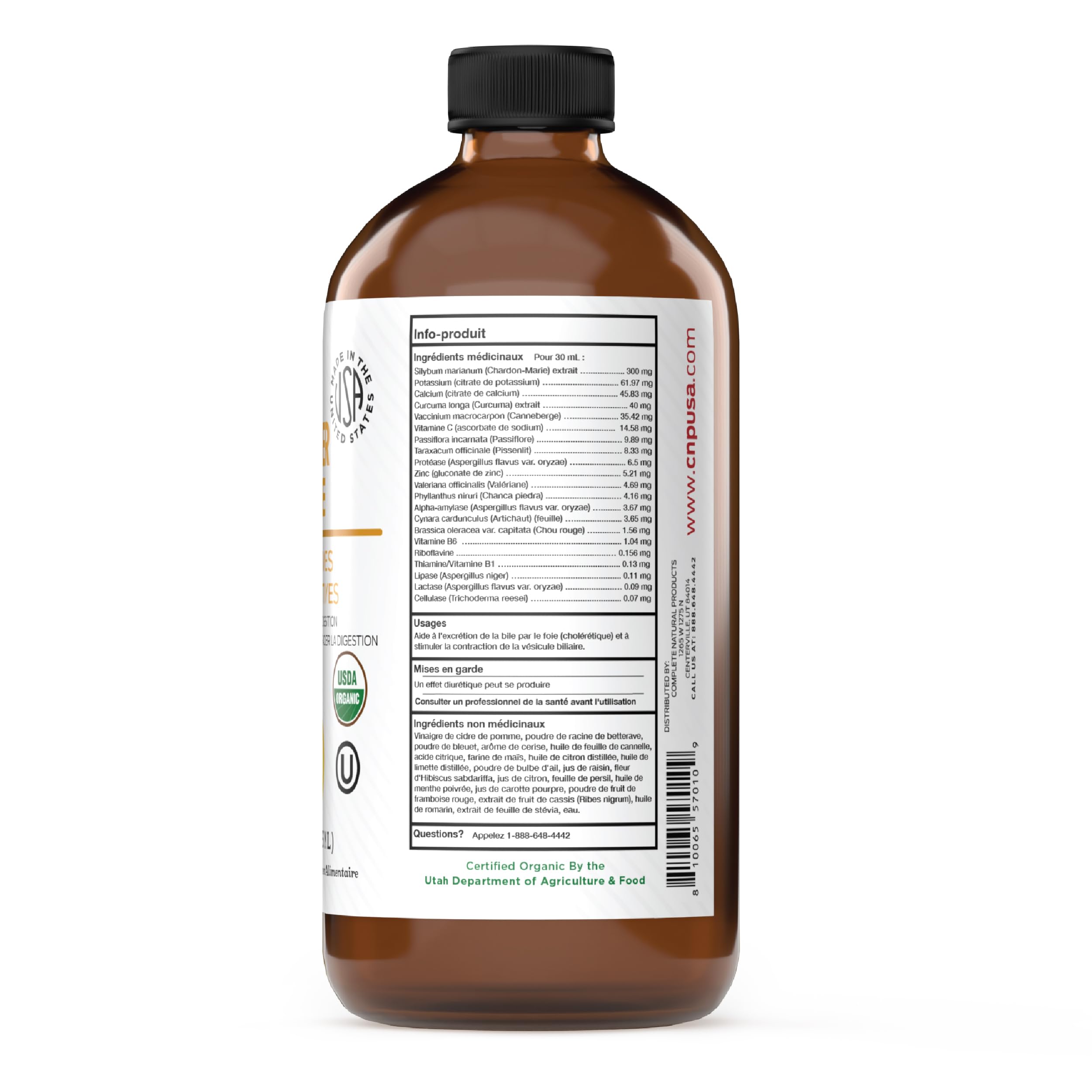 Complete Natural Products organisme-bio-certifie: produit certifie USA garantissant qualité.