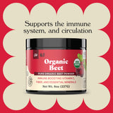 Smoothie rouge éclatant à base de poudre de betterave biologique Complete Natural Products.