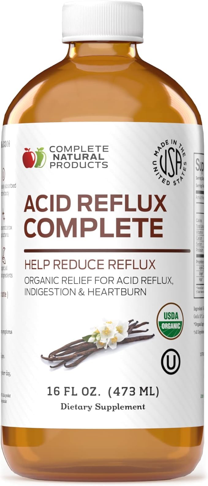 Complete Natural Products acid-reflux-liquide – Bouteille 16oz et absorption rapide idéale.