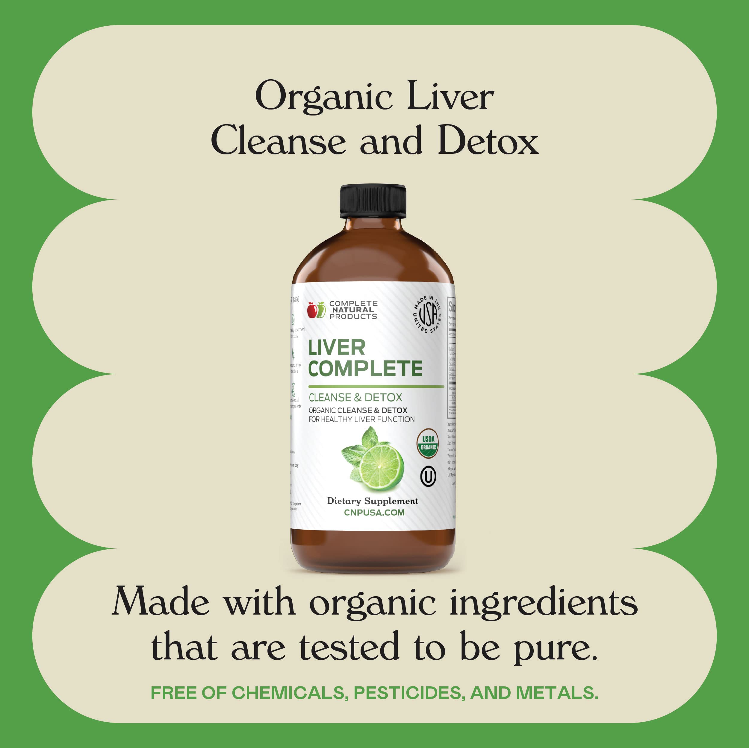 Complete Natural Products Liver Complete: vinaigre de cidre et pH équilibrant.