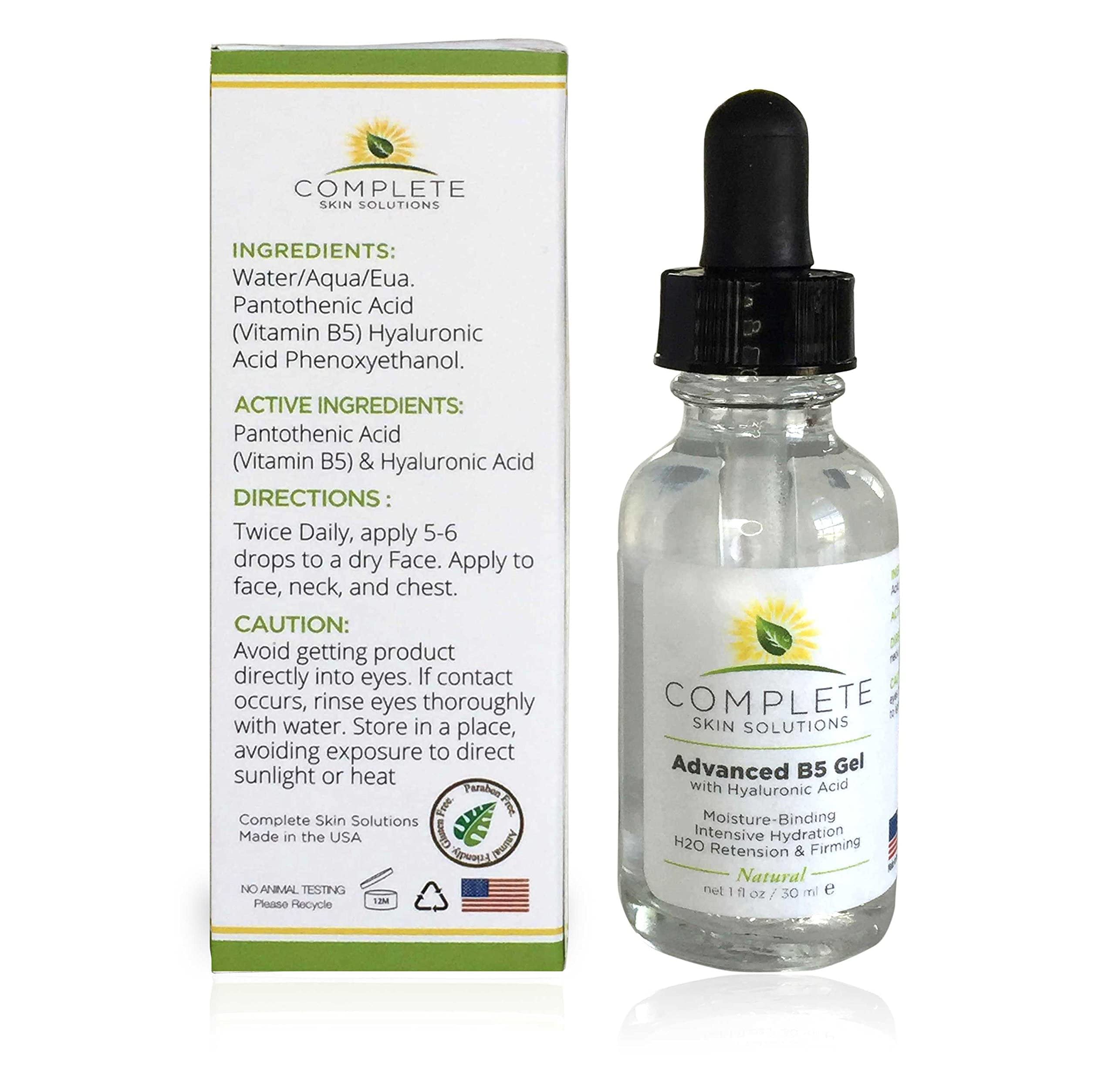 Texture fluide du Gel B5 Avancé prêt à l’application sur le visage.