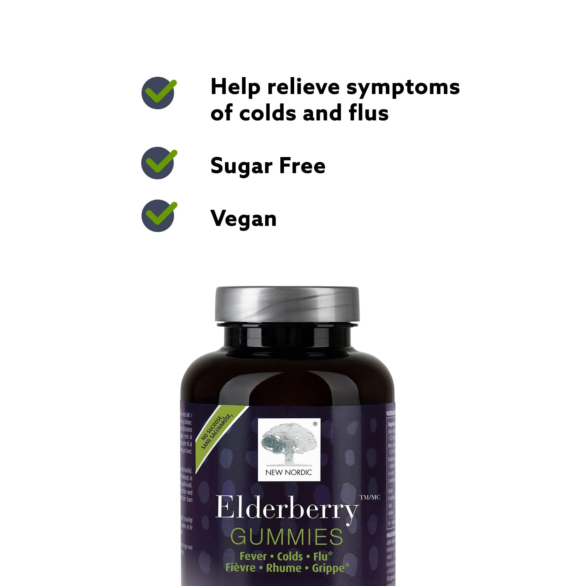 Composition vitamine C et E NEW NORDIC Sureau Noir, soutien nutritionnel pratique.