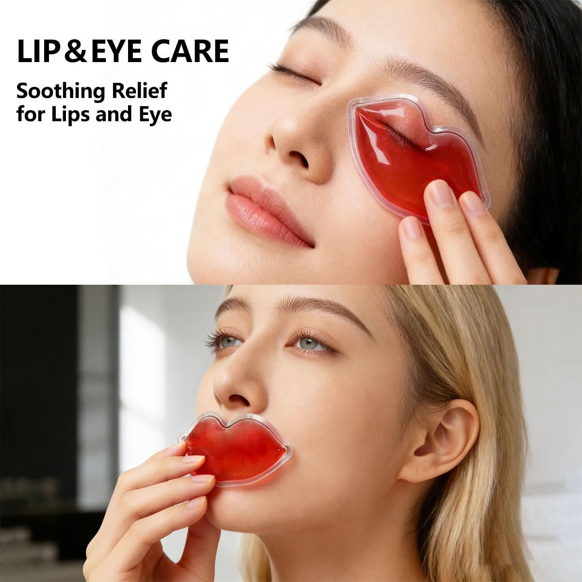 Compresses glace lèvres réutilisables offrant un refroidissement durable après un soin beauté.