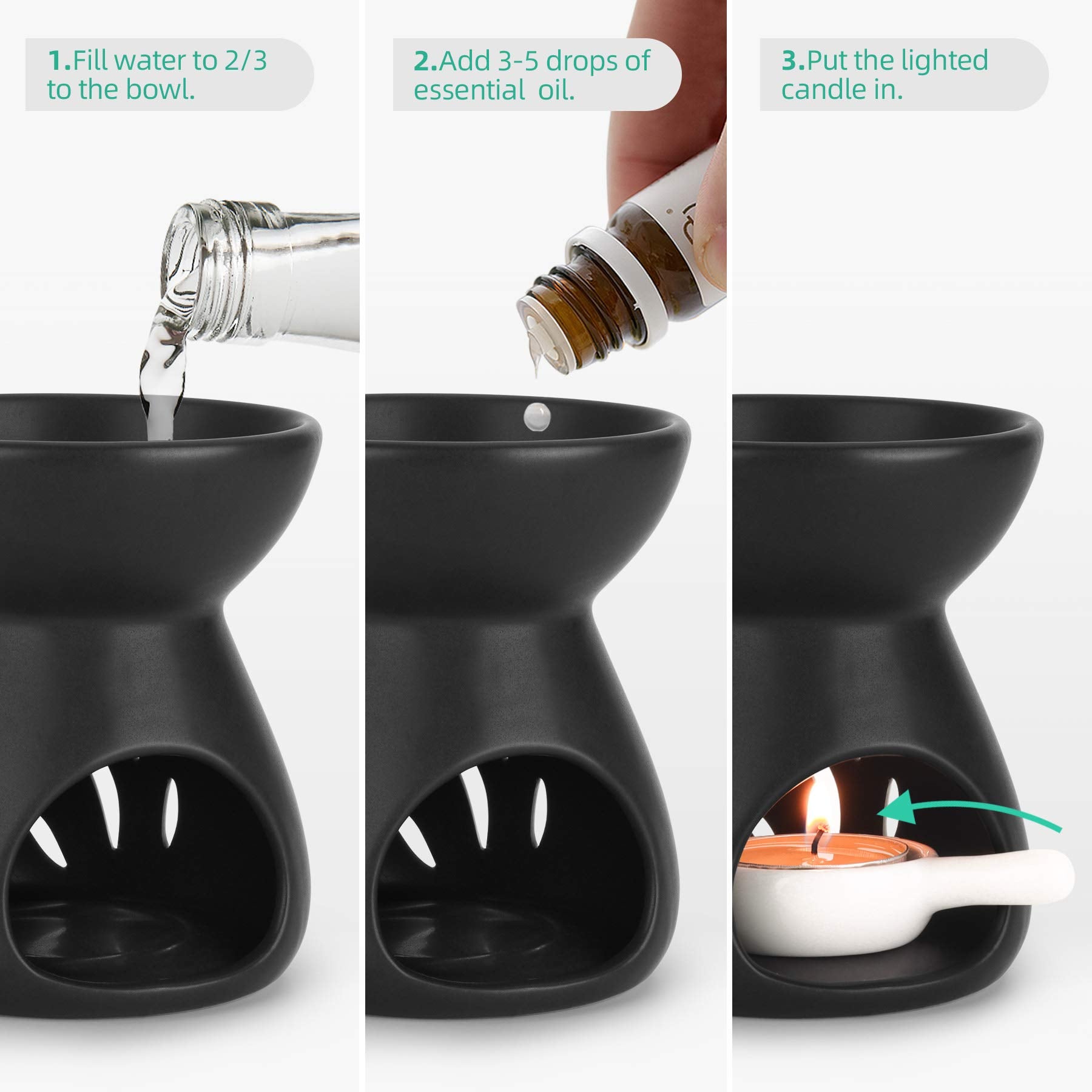 Ensemble ComSaf 1 brûleur, diffuseur d'arômes pour salon et chambre.