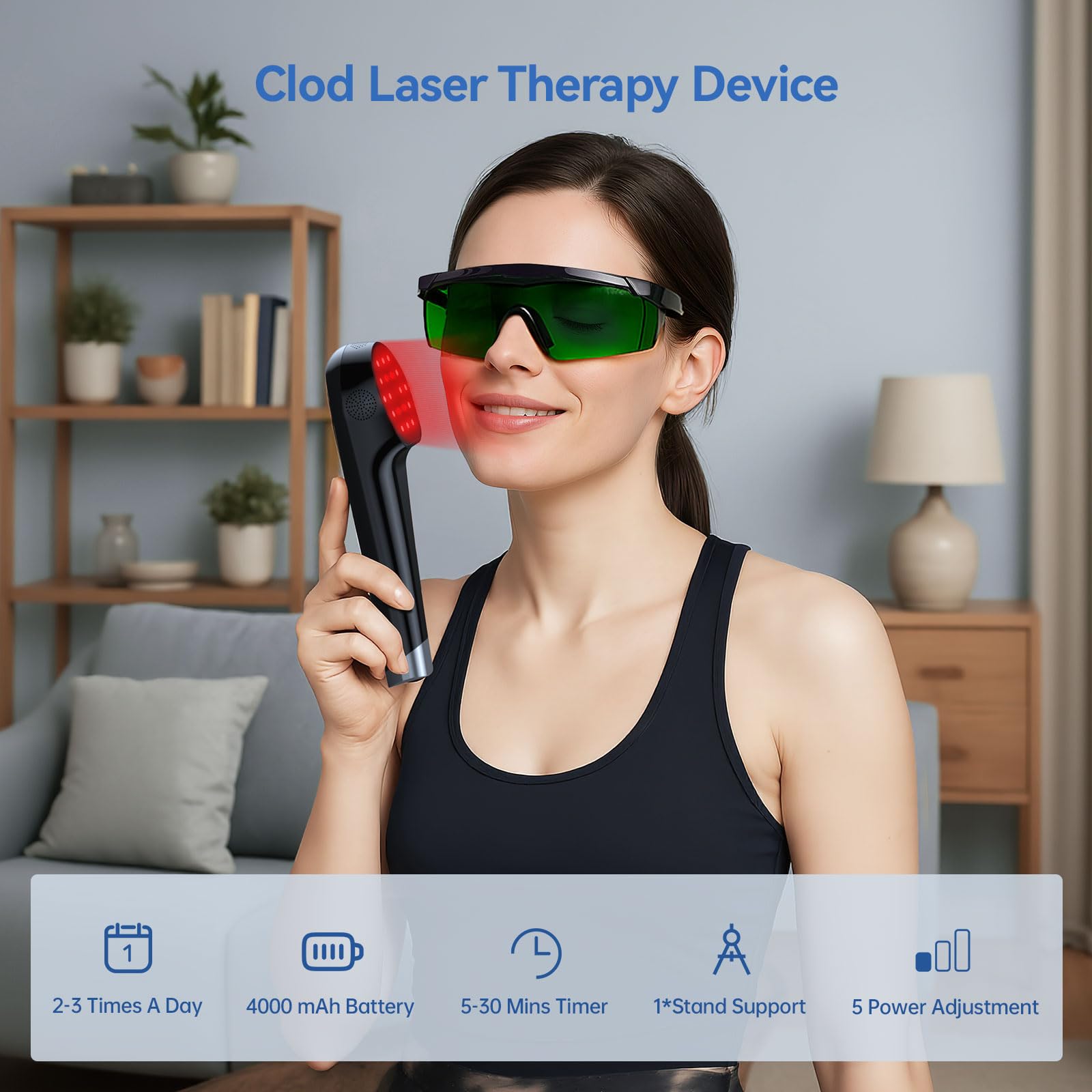 COMSYNC lumière rouge 650nm pour application ciblée et relaxation articulaire.