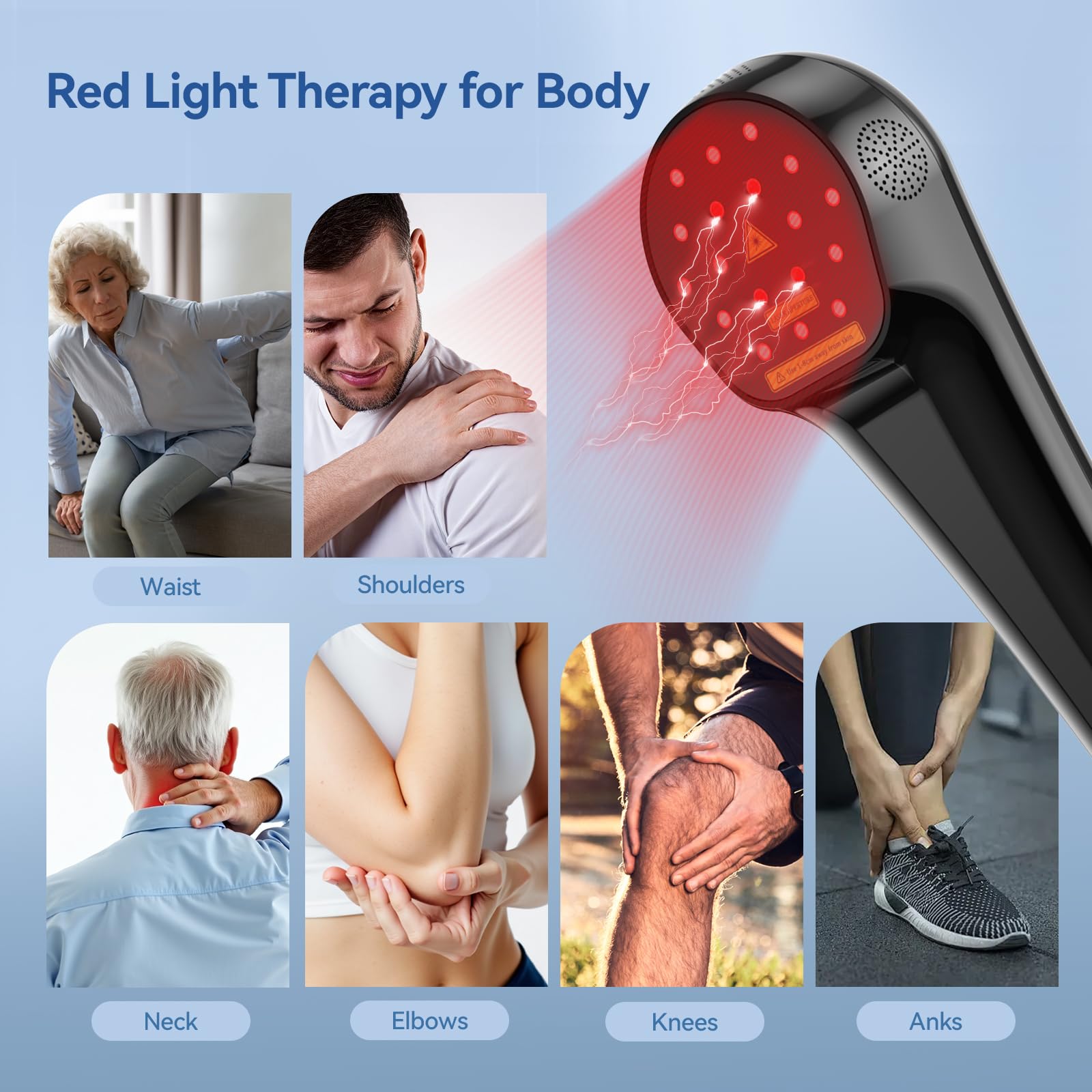 COMSYNC lumière infrarouge 808nm invisible mais ciblée pour les muscles.