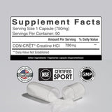 Étiquette CON-CRET claire indique dosage et origine USA pour chaque capsule.