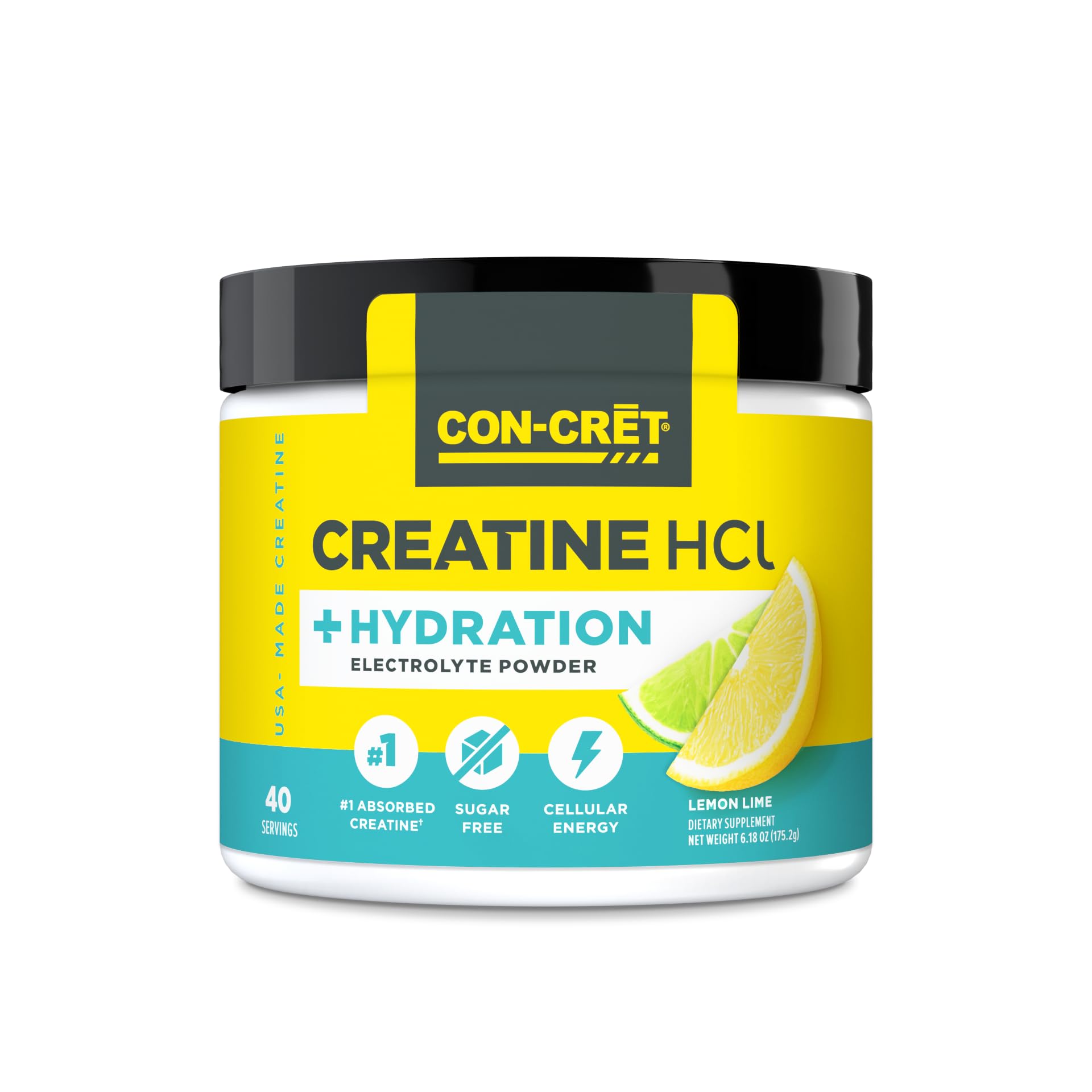 CON-CRET Créatine HCl + Hydration en boîte, hydratation pratique pendant l'effort.