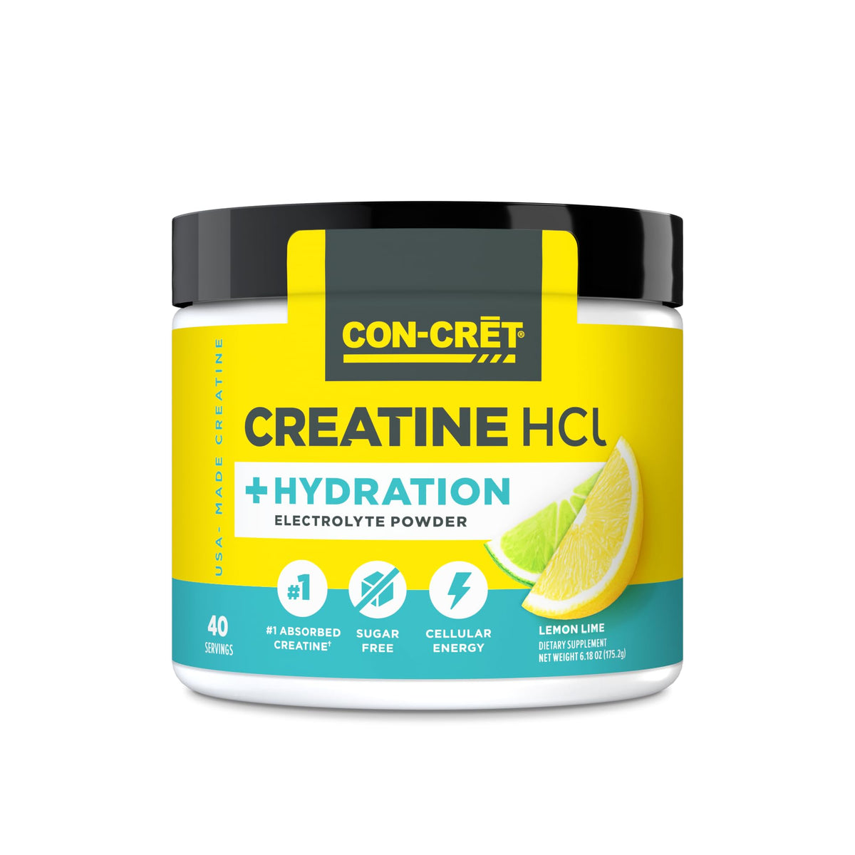CON-CRET Créatine HCl + Hydration en boîte, hydratation pratique pendant l'effort.