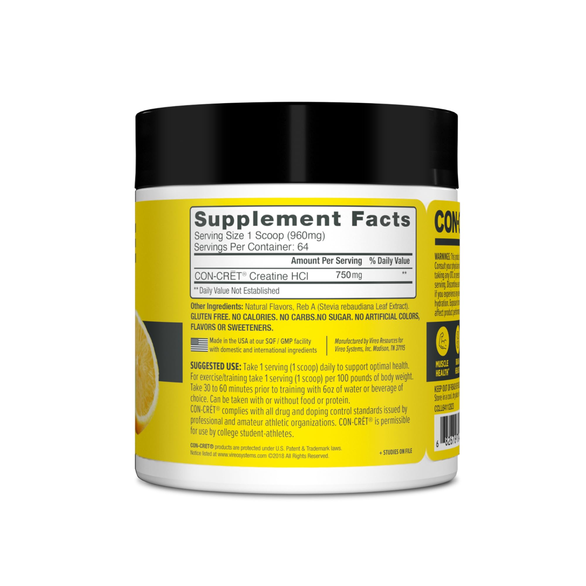 CON-CRET Creatine HCl Poudre — saveur citron-lime rafraîchissante