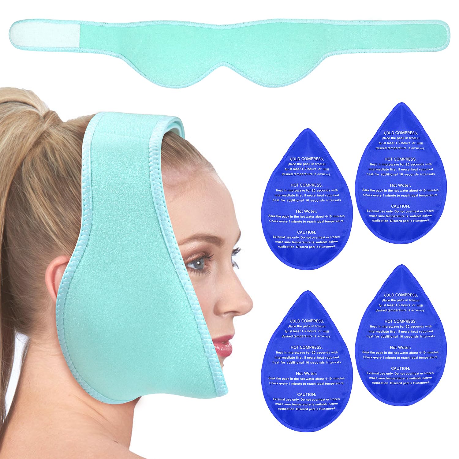 CONBELLA Bandeau glace visage : soulagement ciblé pour la zone faciale.