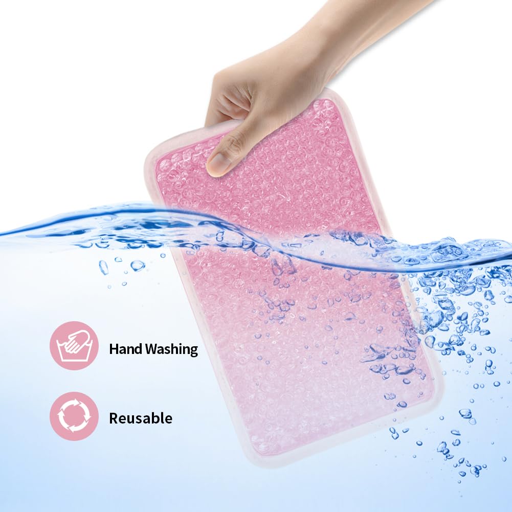 CONBELLA Gel Pack rectangle rose, dimensions pratiques pour le cou et la nuque.
