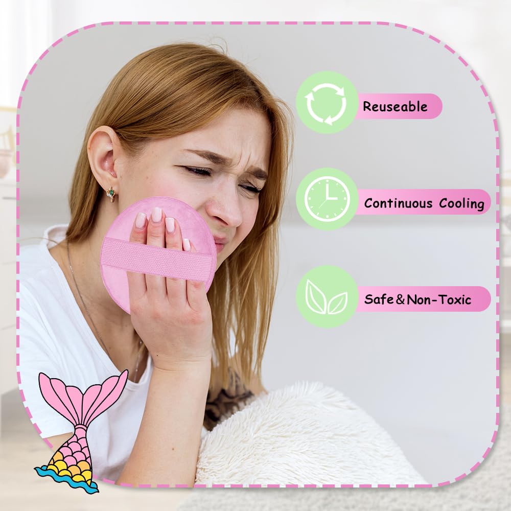 Sangle CONBELLA et packs gel montrés autour du cou pour une utilisation ciblée.