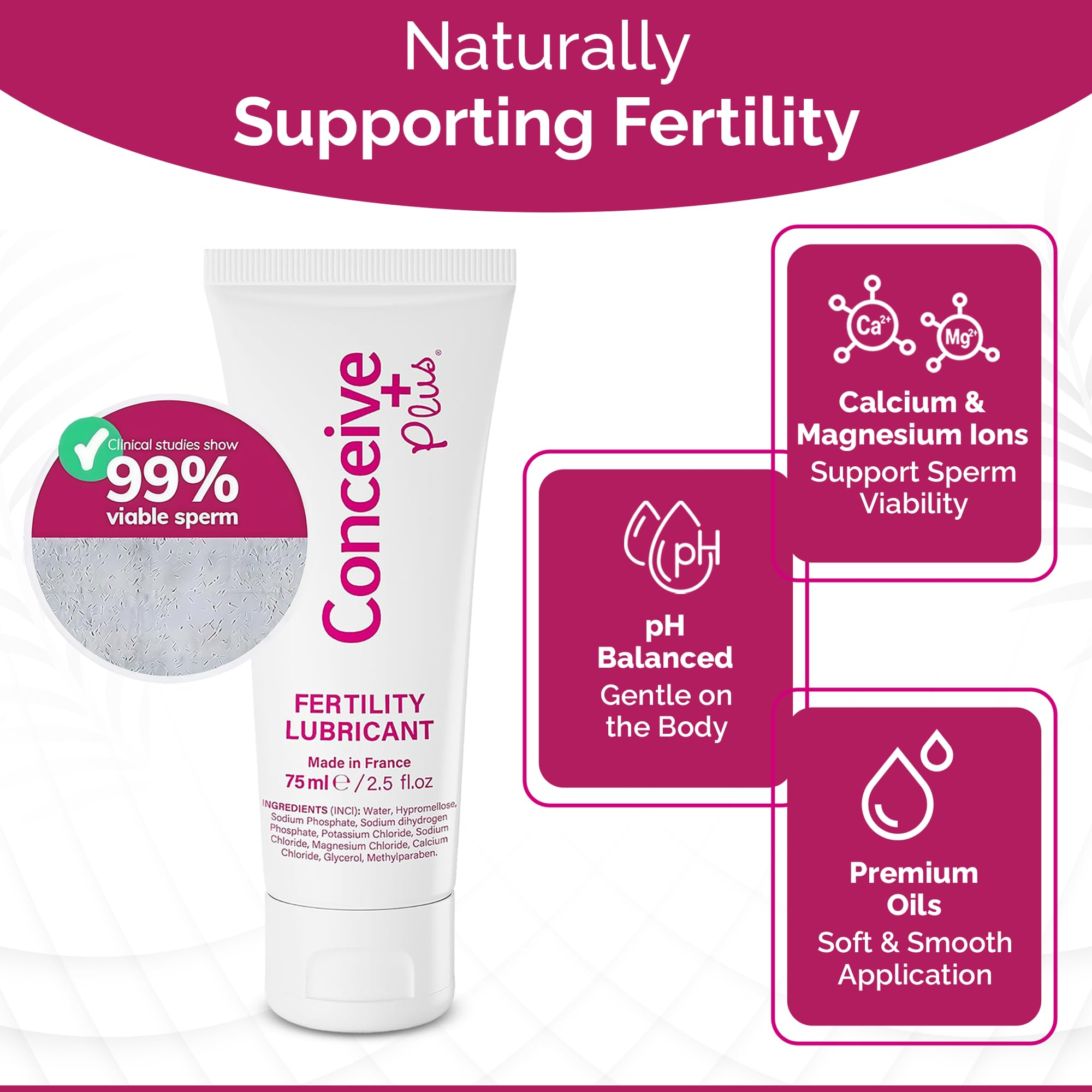 CONCEIVE PLUS-magnesium-calcium-lubrifiant: formulation ciblée pour la conception en douceur.
