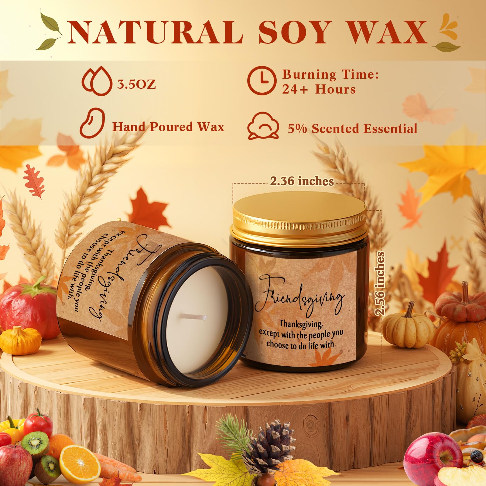 Bougie Conelist cire de soja 3,5 oz, ambiance propre et lumineuse