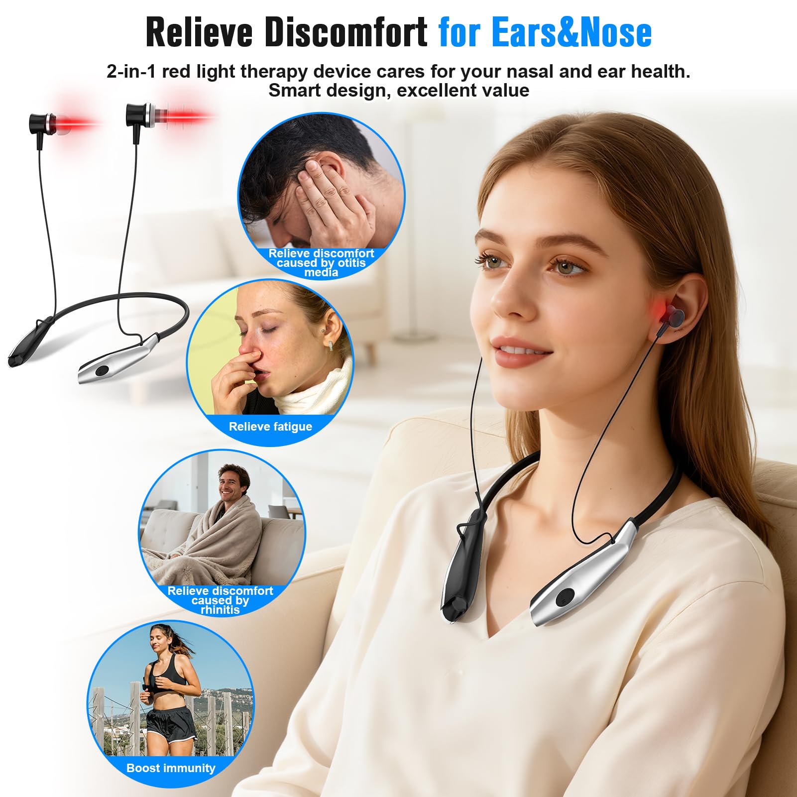 CONNOVA 2-en-1 appliqué sur le nez pour usage nasal ciblé.