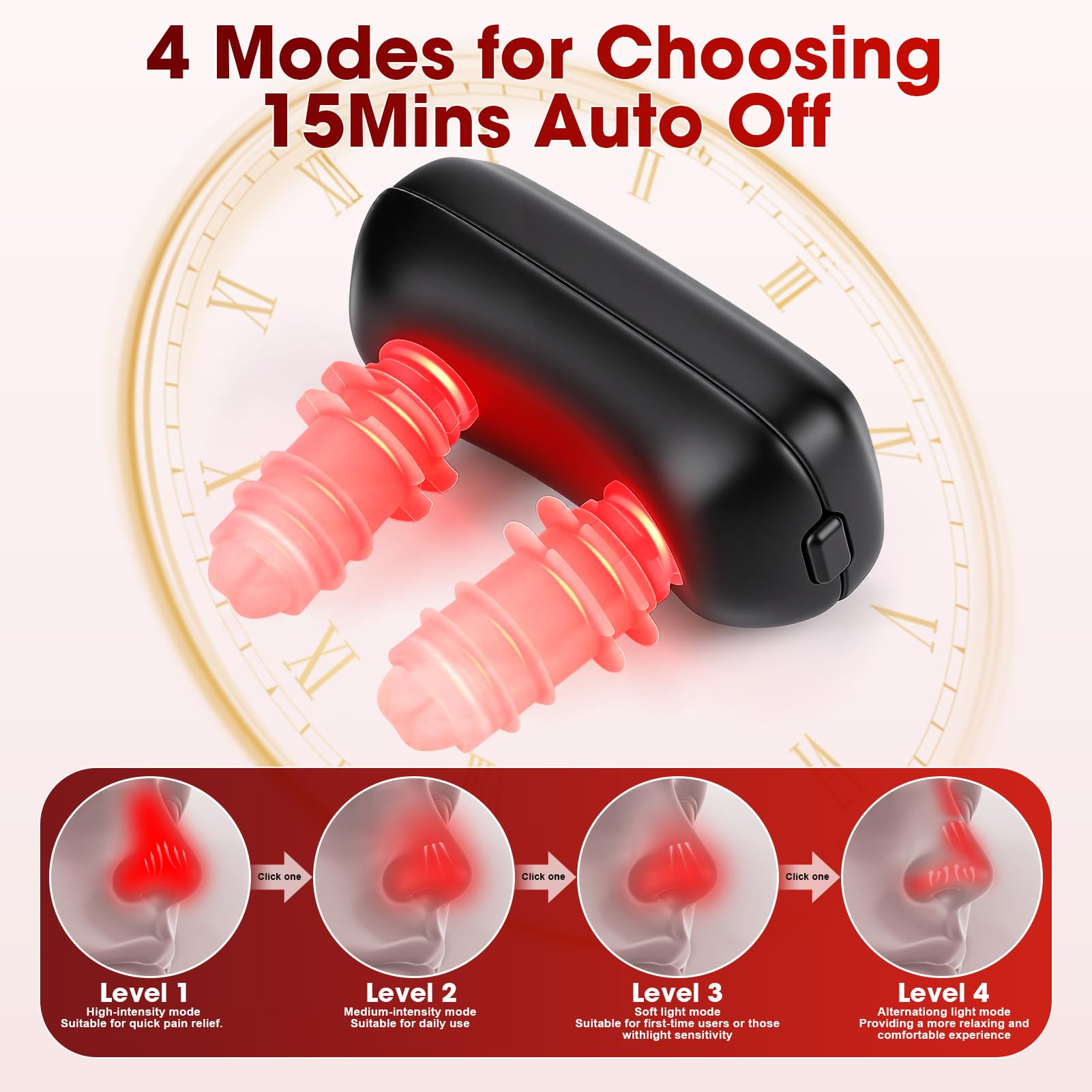 CONNOVA thérapie lumineuse rouge 15 minutes pour un confort nasal.