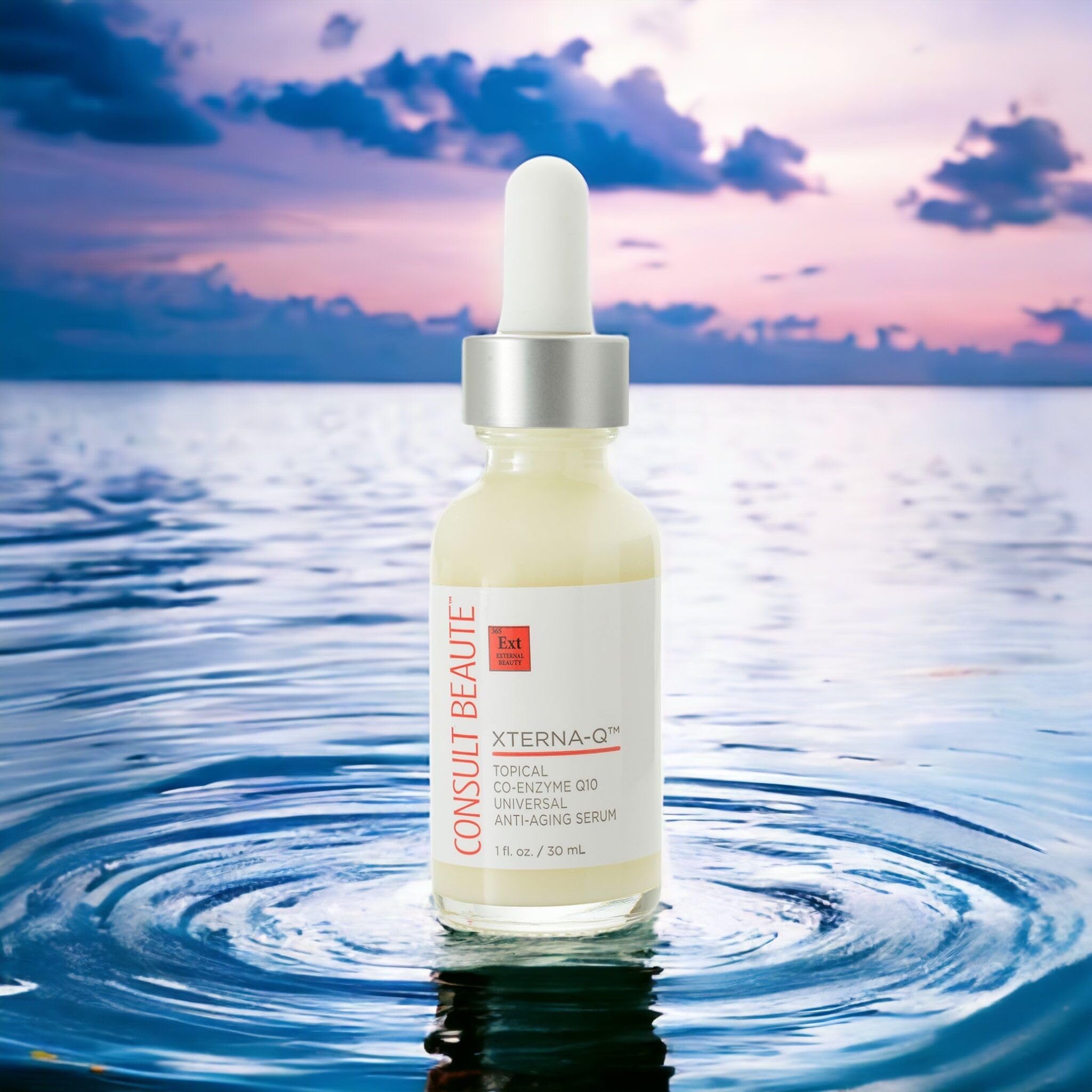 Routine matin et soir avec Consult Beaute XTERNA-Q pour peau plus souple et lumineuse.
