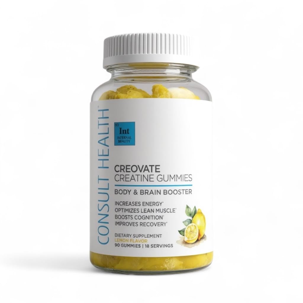 Consult Health CREOVATE Gummies emballage, pratique pour une prise quotidienne et discrète.