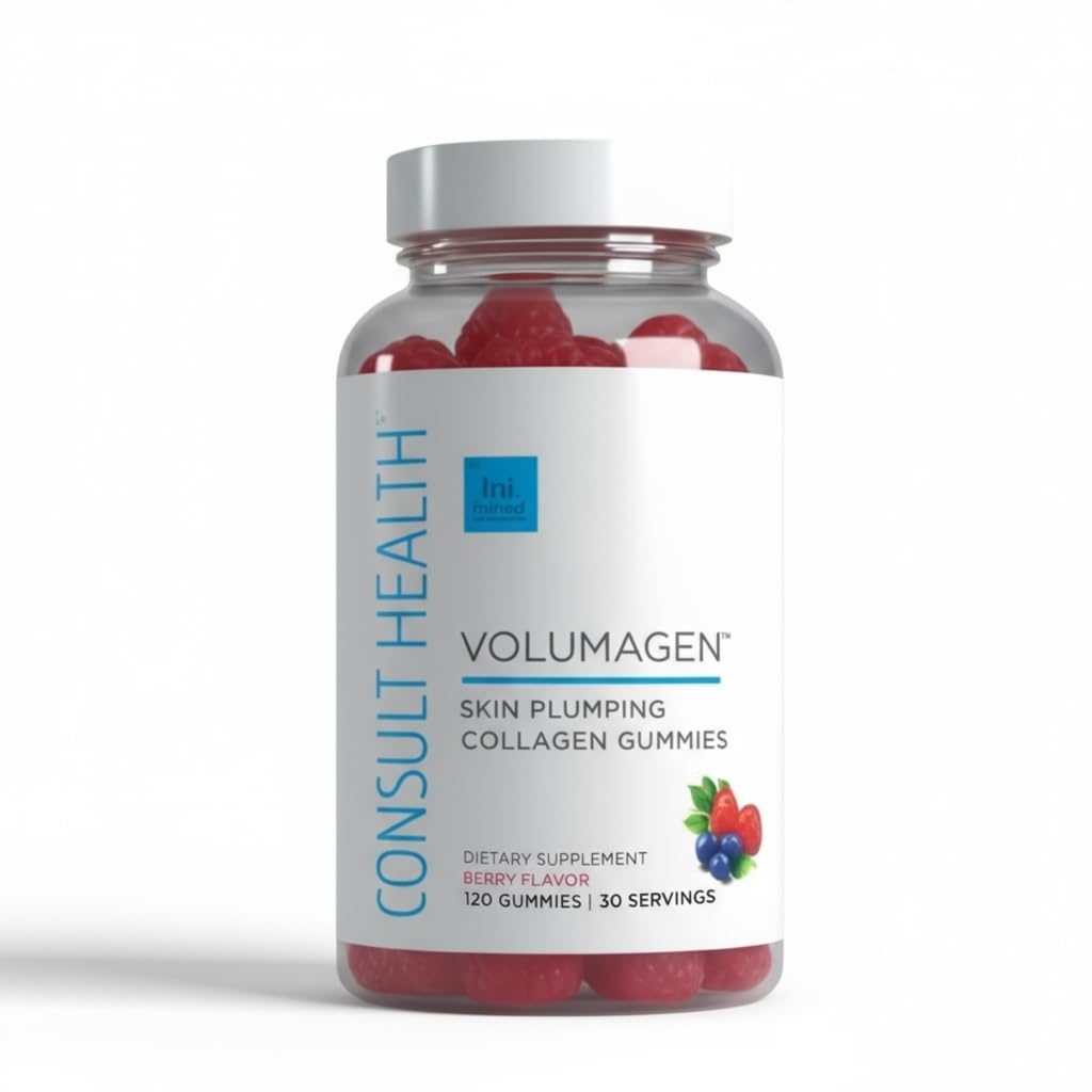 Consult Health Volumagen – bouteille sur table, pratique pour routine peau et cheveux.