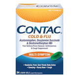 Contac – bouteille de gels liquides, soulagement rapide des symptômes.