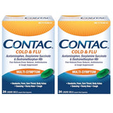 Contac Gels Multi-Symptômes, bouteille prête à soulager vos symptômes du rhume.