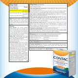 Contac Gels Multi-Symptômes, emballage prêt à être rangé dans la salle de bain.