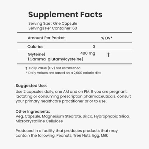 Étiquette CONTINUAL - G Glyteine 400 mg affichant le dosage quotidien.