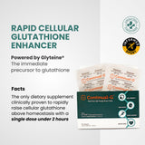 Capsules CONTINUAL - G Glyteine 400 mg sur planche et verre d’eau.