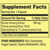 Convergence Panax Ginseng – gélules végétariennes convenant à un régime vegan.