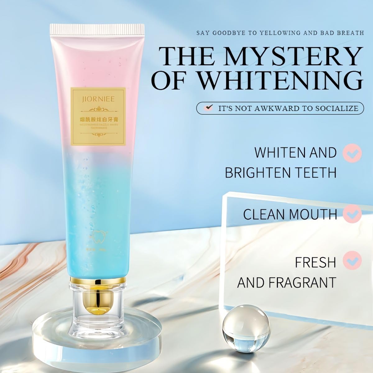 Conversionh Niacinamide, dentifrice blanchissant pour un sourire éclatant sans agresser l'émail.