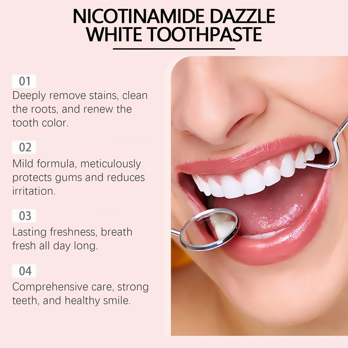Conversionh Niacinamide, dentifrice extraits naturels pour un nettoyage en douceur.