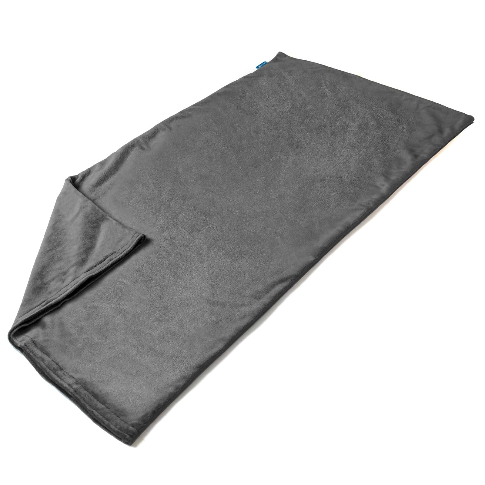 Housse CooCoCo velours cristal gris sur coussin chauffant, confort et durabilité.