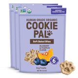 CookiePal friandises bio pour chiens, citrouille et myrtille, emballage pratique.