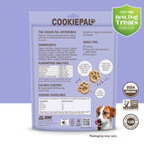 CookiePal biscuits bio pour chiens, citrouille et myrtille, portions faciles à partager.
