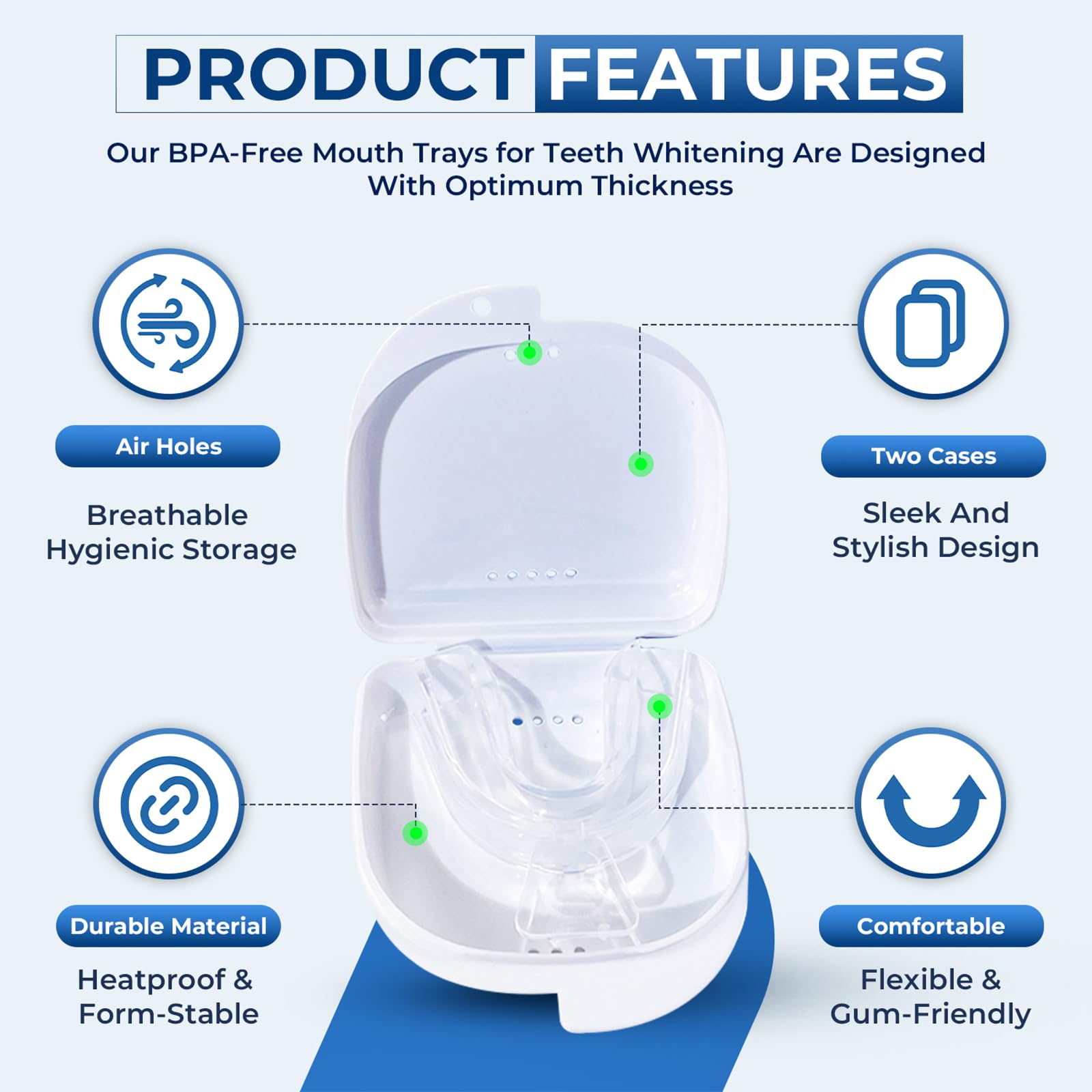 Gouttières Cool Teeth Whitening – nettoyage facile après usage.