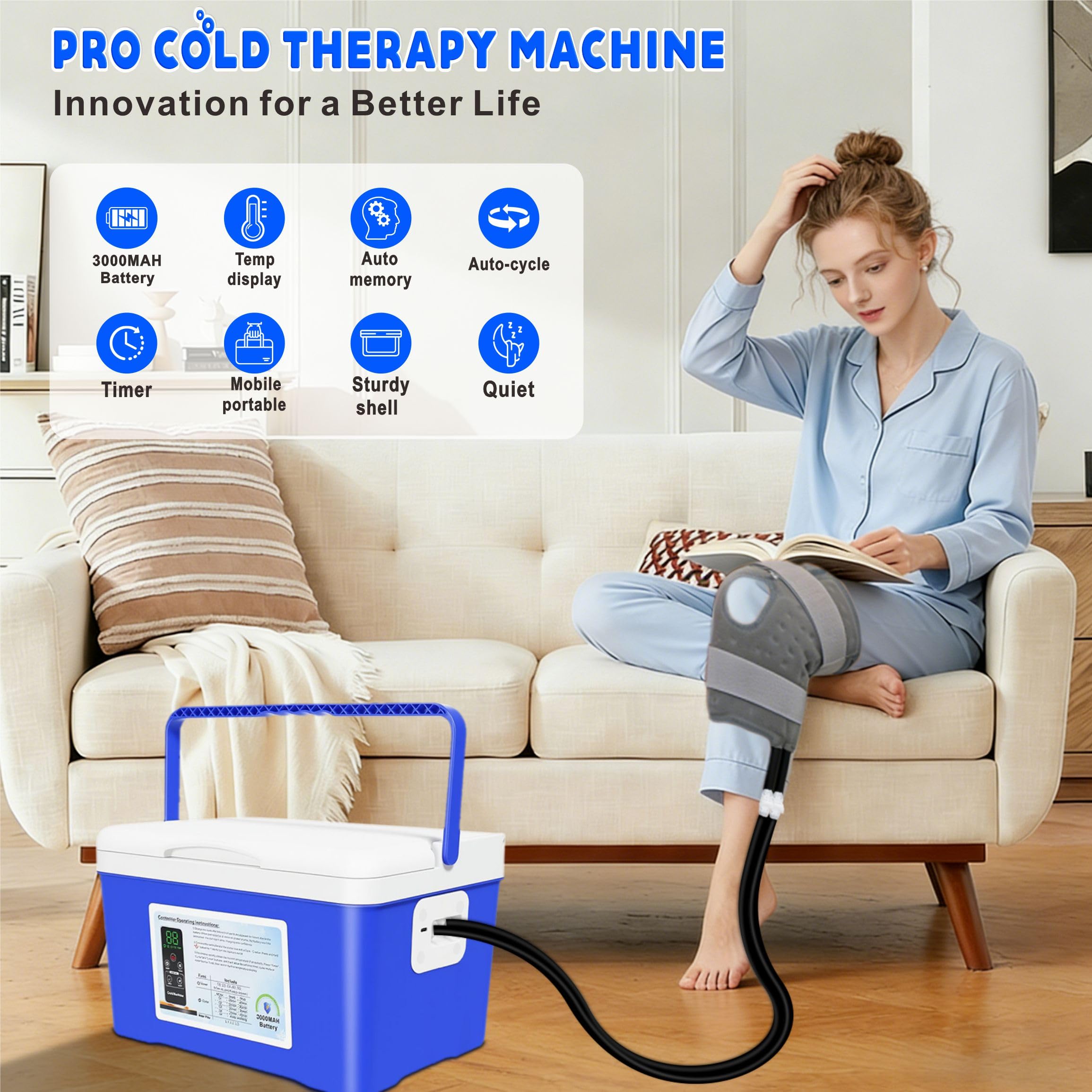 COOLER-TYU: batterie intégrée pour une thérapie sans fil pratique.