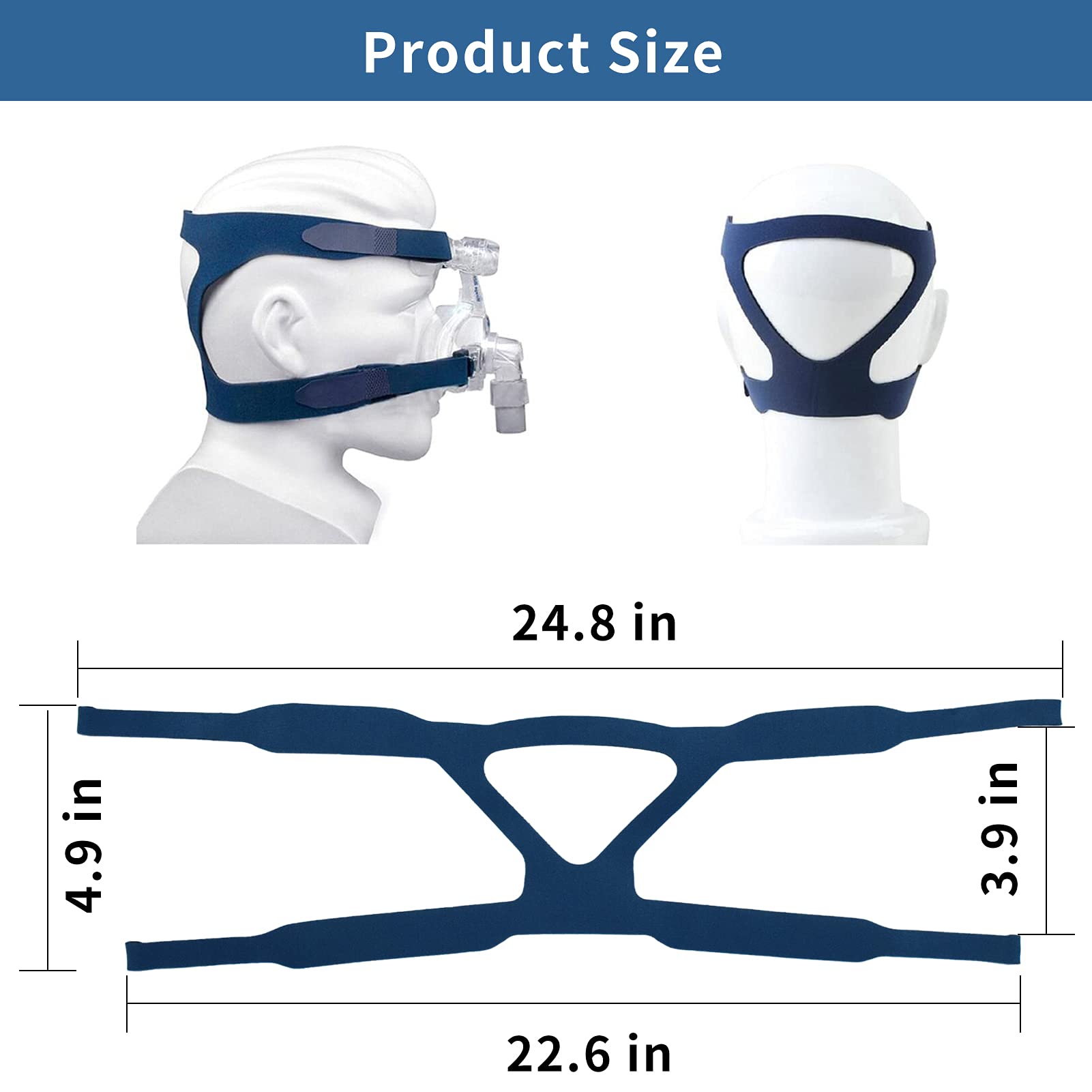 COONLINE harnais CPAP intérieur lisse – surface douce réduisant irritations cutanées.