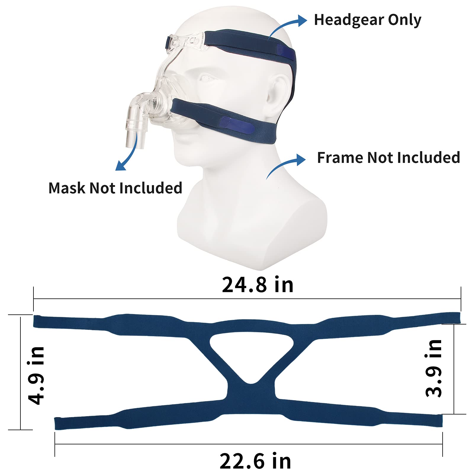 COONLINE harnais sans couture pour masque CPAP, surface intérieure douce et irritations réduites.