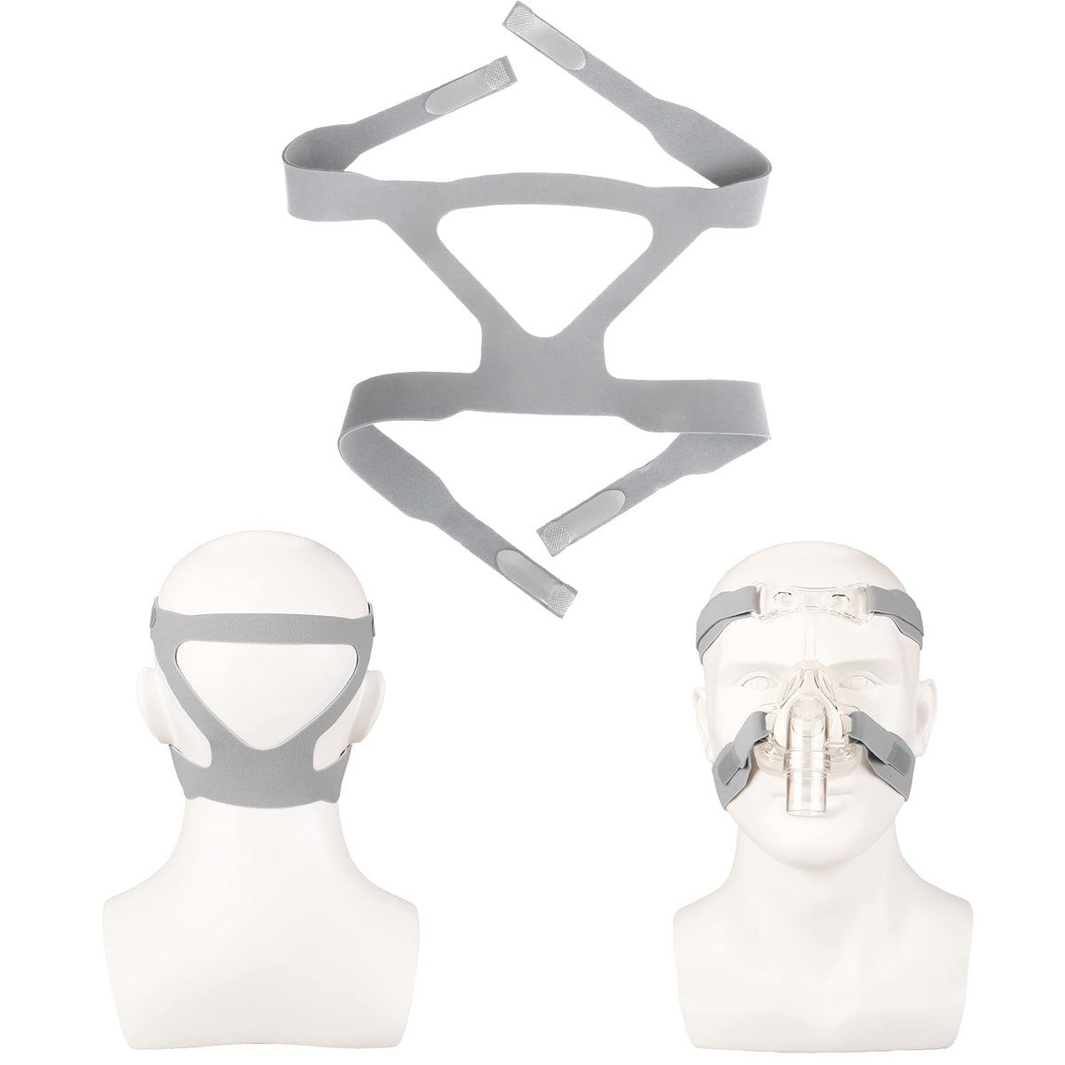 COONLINE harnais-tête universel pour ventilateur gris, confort et compatibilité.