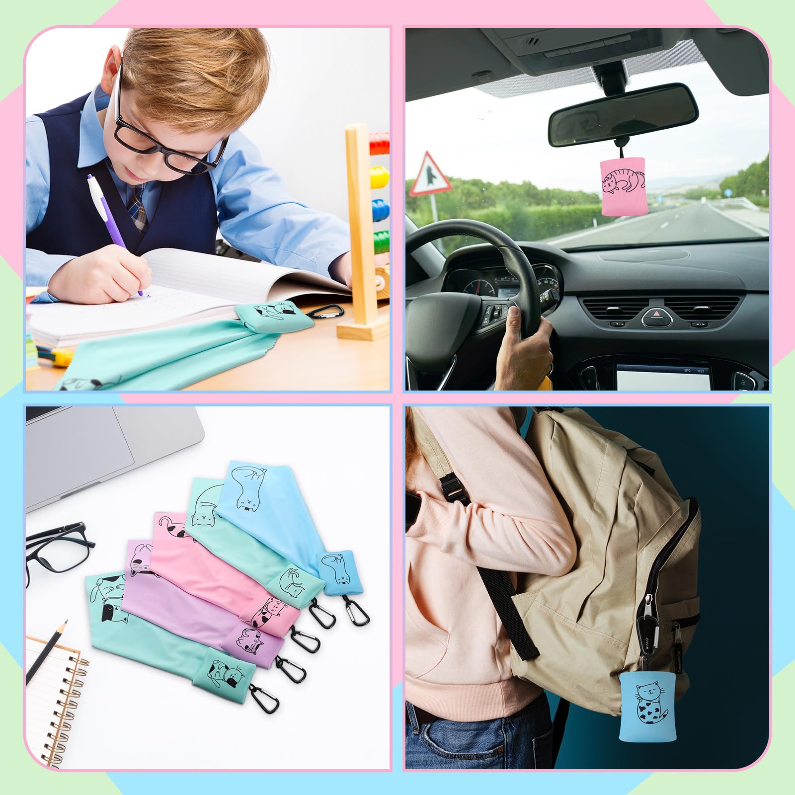 Motif chat Copkim, lingettes multi-usages idéales comme cadeau pratique.