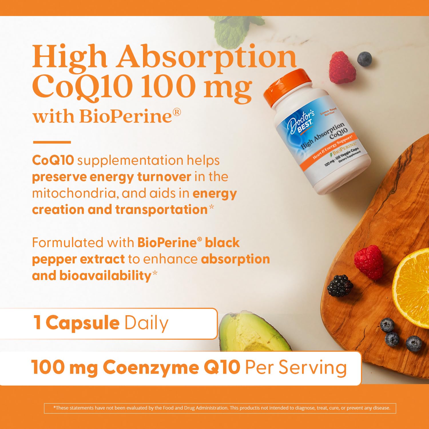 CoQ10 énergie cellulaire, Doctor's Best, production d'énergie au niveau cellulaire