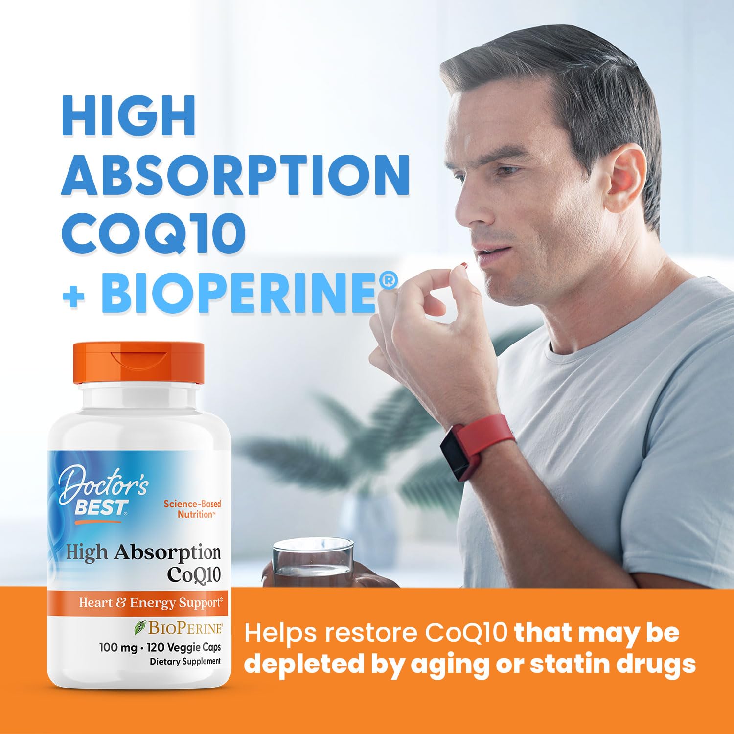CoQ10 sans OGM et végane, Doctor's Best, bénéfices potentiels sans allergènes