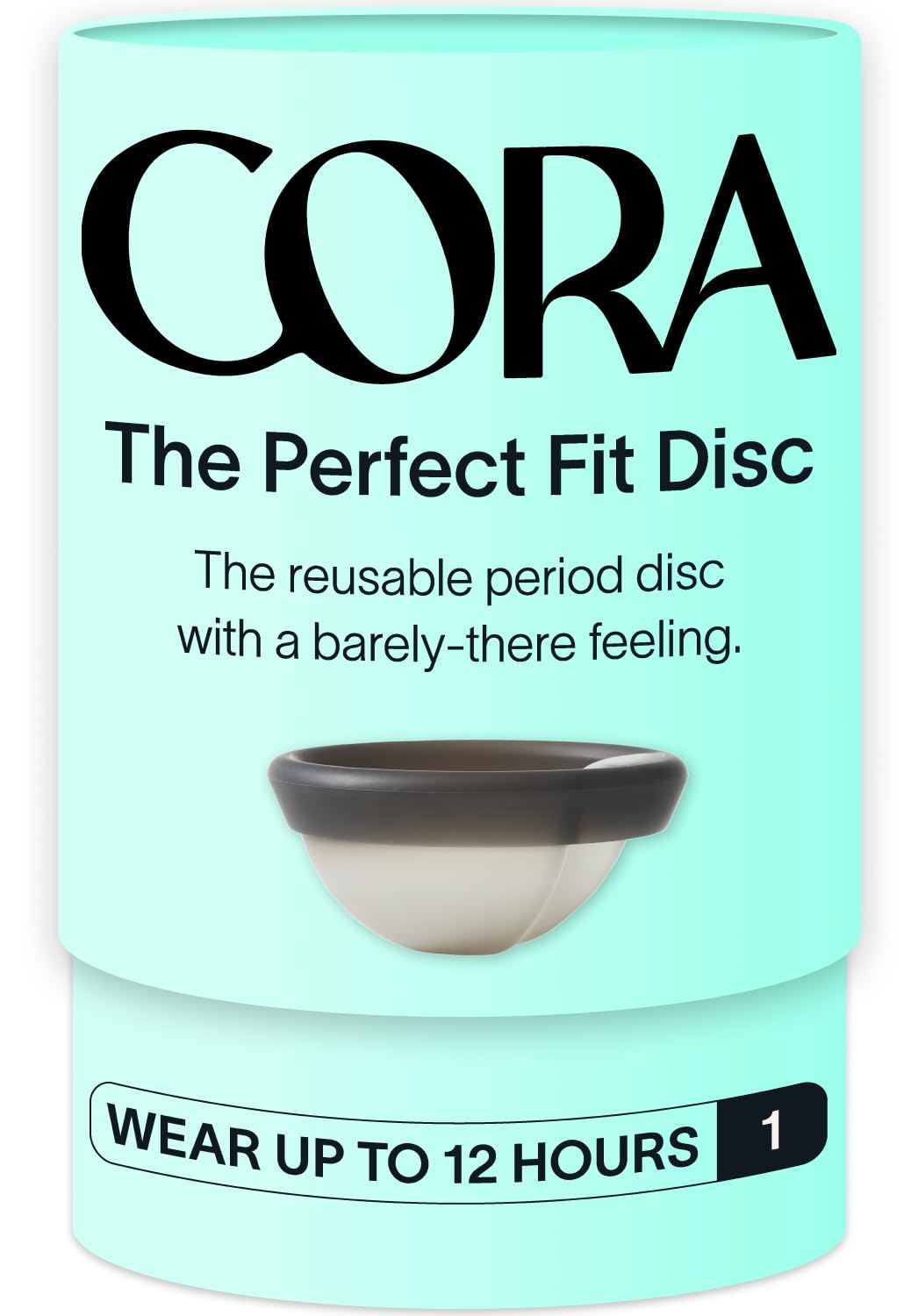 Cora Disque Menstruel Charbon – emballage clair et pratique.