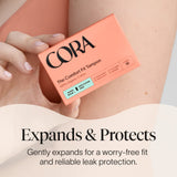 Insertion sans applicateur avec Cora, manipulation pratique et réduction des déchets.