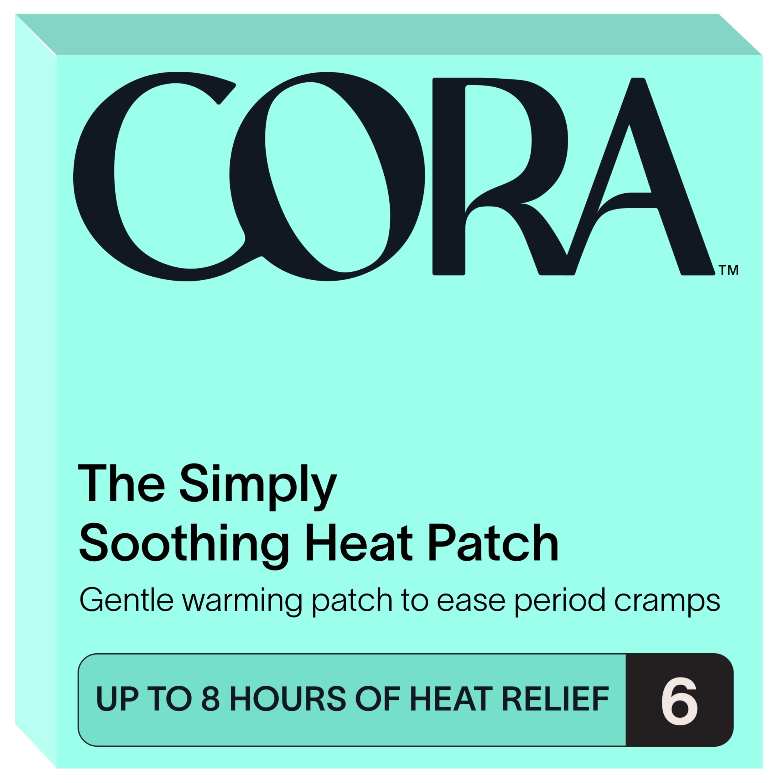 Patch Cora chaleur-relief placé sous-vêtements pour atténuer les crampes.