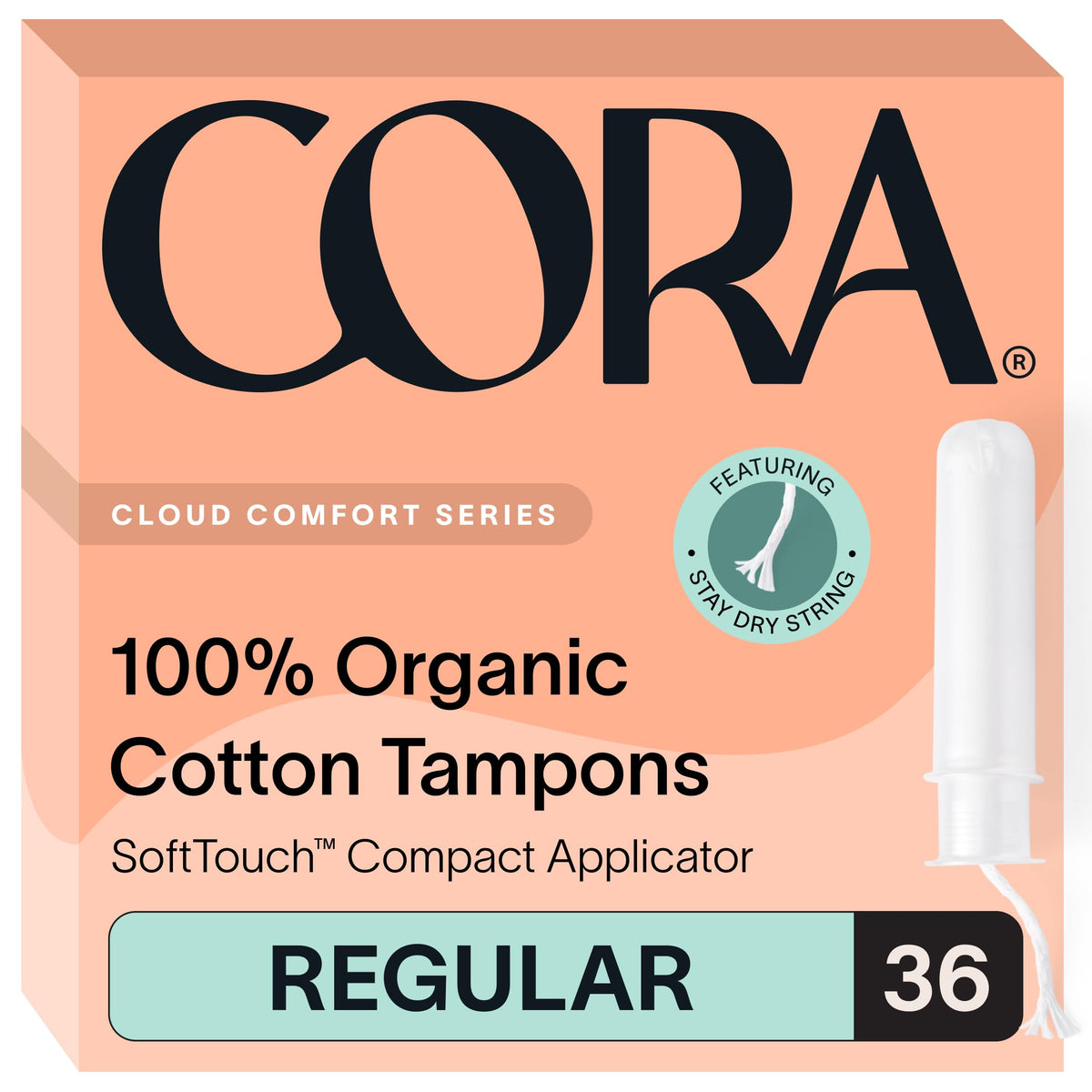 Tampons Cora bio 36 normaux dans un emballage pratique.