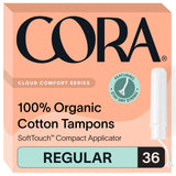 Tampons Cora bio 36 normaux dans un emballage pratique.