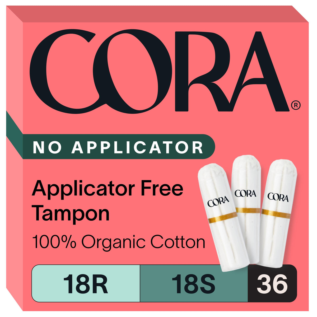 Tampons Cora coton biologique normal, confort et absorption fiable.
